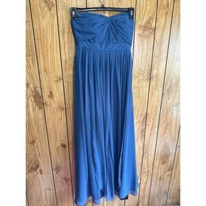 Jenny Yoo Women's Strapless Convertible Bridesmaid Gown Dress Formal Blue Size 6